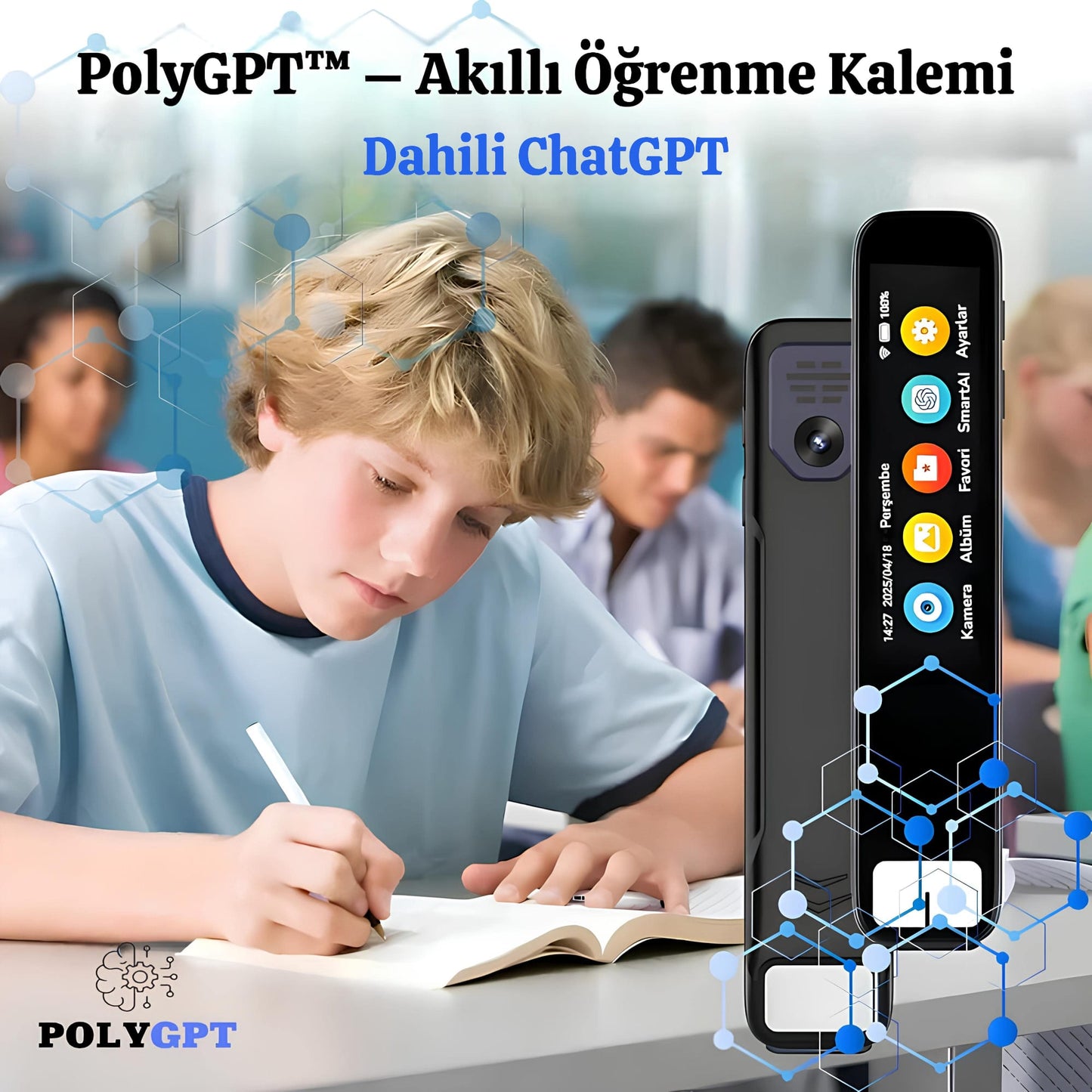 PolyGPT™ – Akıllı Çeviri ve Öğrenme Kalemi (150 Dil + Dahili ChatGPT)